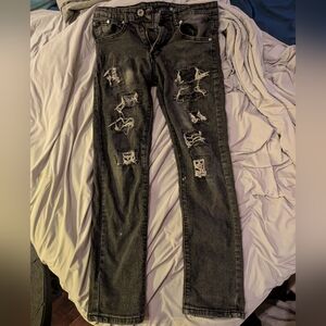 Distressed Black Skinny Jeans for Boys